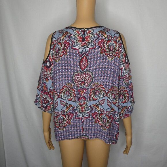 TopShop Floral Cold Shoulder Boho Blouse Shirt Top - Picture 11 of 12